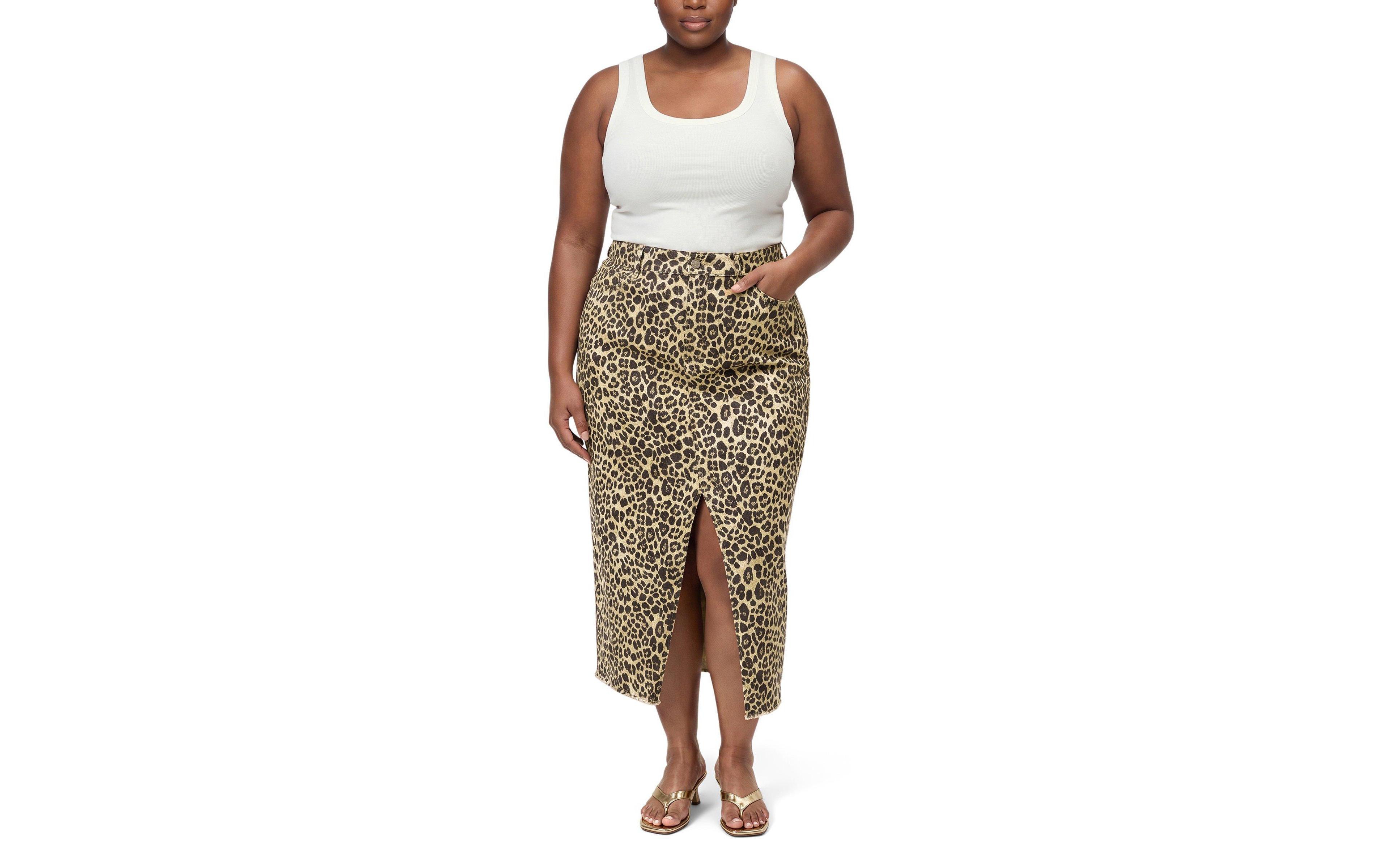 Torrid Plus High-Waisted Denim Midi Skirt