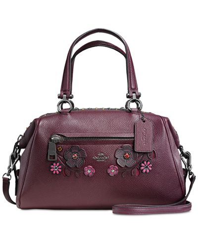 COACH Willow Floral Primrose Satchel in Pebble Leather - Handbags & Accessories - Macy&#39;s