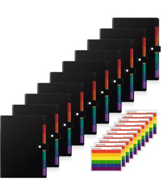 10 Pack 7 Pocket Expanding File Folders A4 Letter Size Multicolor Organizer