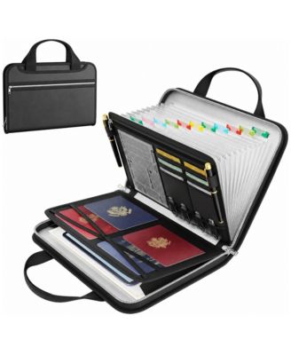 Fireproof Waterproof Accordion File Organizer 13 Pockets Expanding Folder with Card Slots