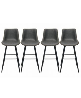 Bar Stools Set of 4, 30" Bar Height Barstools with Backs,Metal Legs