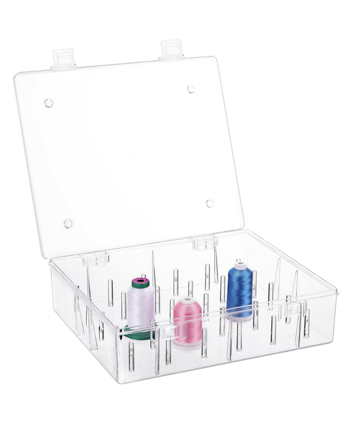 Stackable Clear Thread Spool Storage Boxes Hold 60 Spools