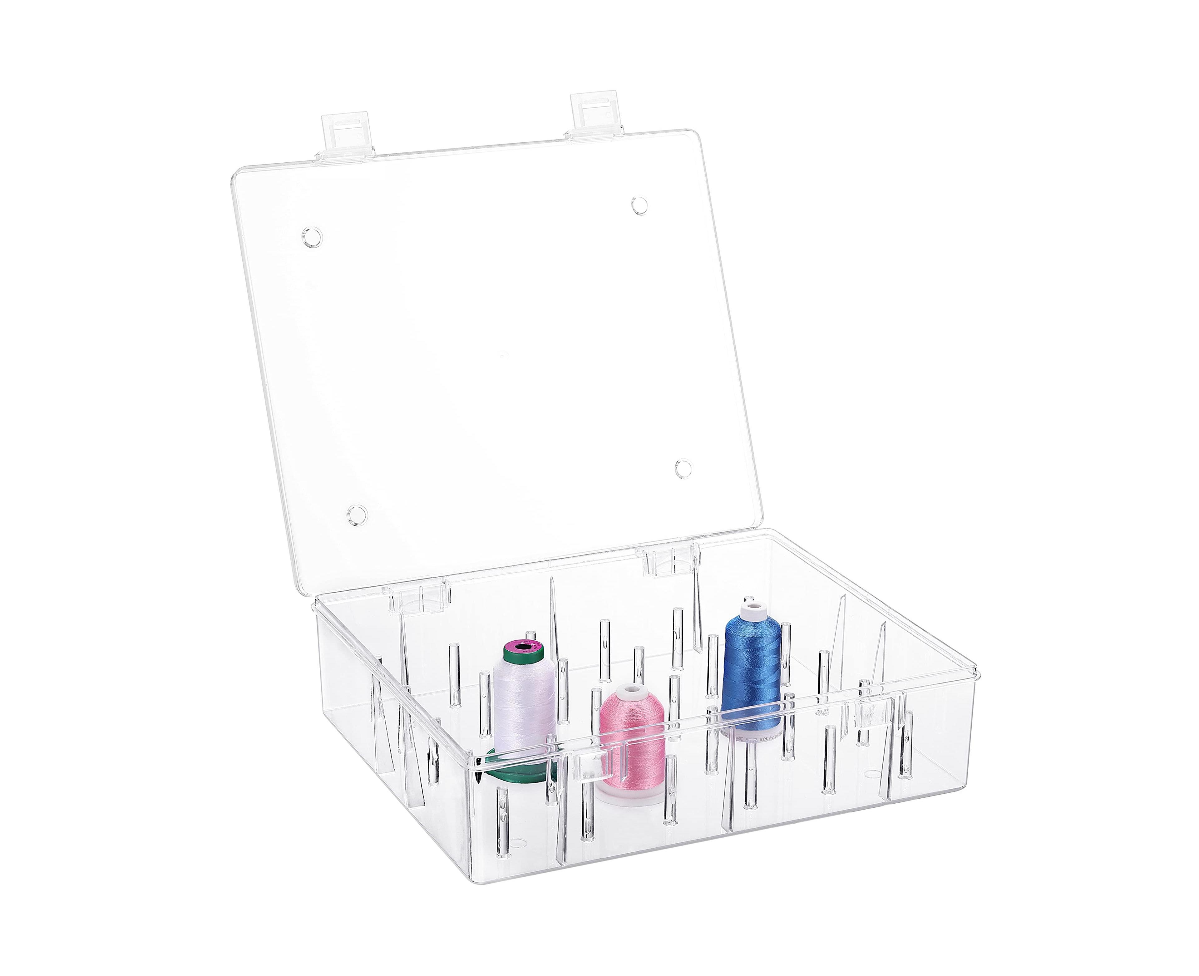 Stackable Clear Thread Spool Storage Boxes Hold 60 Spools