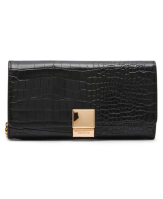 Croc-Embossed Chain Crossbody Wallet