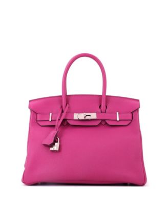 Pre-Owned Hermes Birkin 30 Handbag Pink Togo with Palladium Hardware