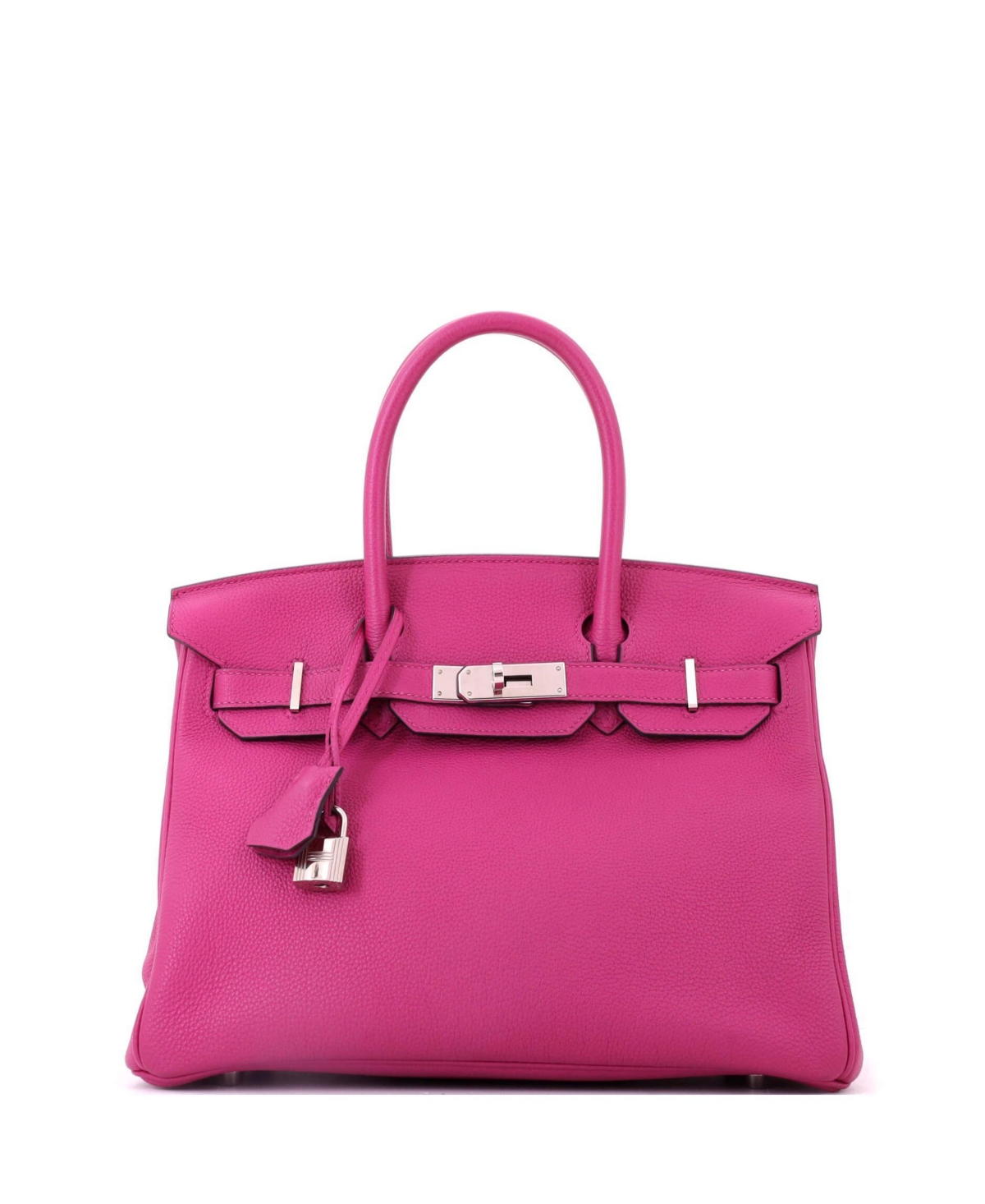 Pre-Owned Hermes Birkin 30 Handbag Pink Togo with Palladium Hardware - Pink