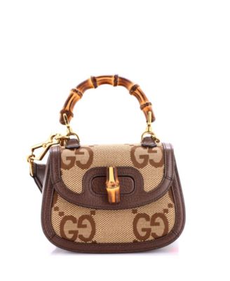 Mini Bamboo 1947 Top Handle Bag Jumbo GG Canvas