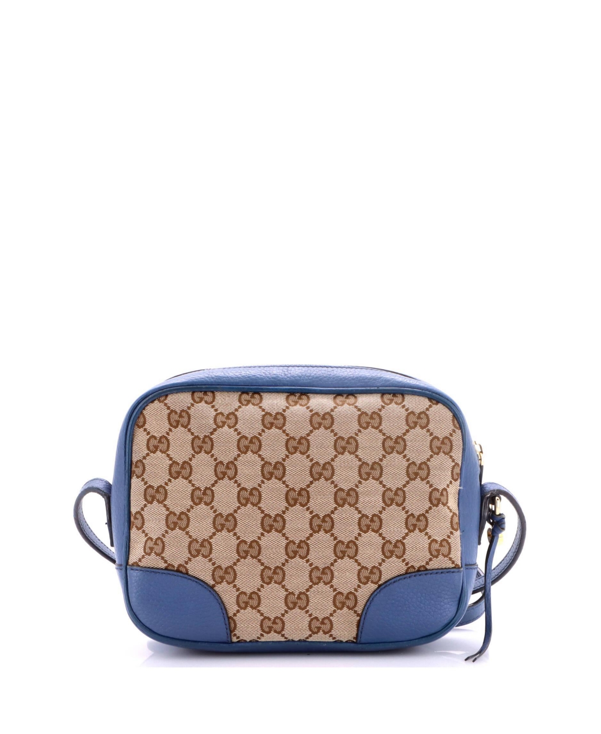 Pre-Owned Gucci Mini Bree Disco Crossbody Bag Gg Canvas with Leather - Blue