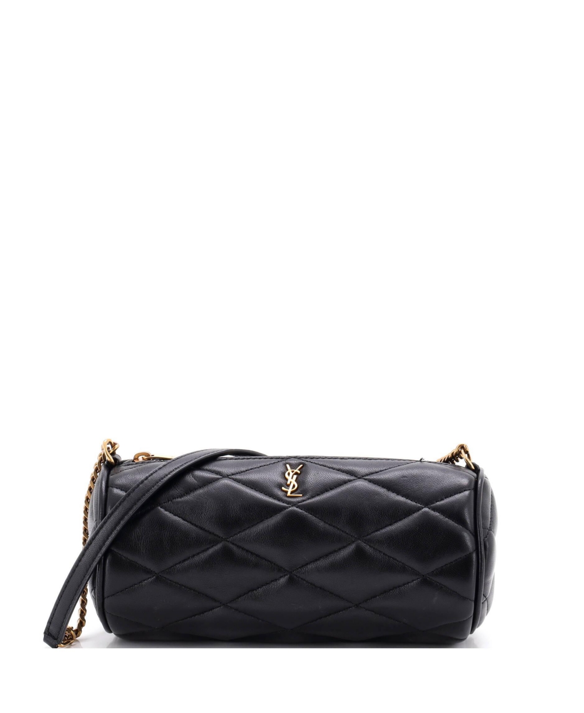 Pre-Owned Saint Laurent Mini Sade Tube Bag Quilted Leather - Black