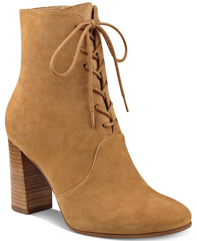 Marc Fisher Edina Block-Heel Lace-Up Ankle Booties