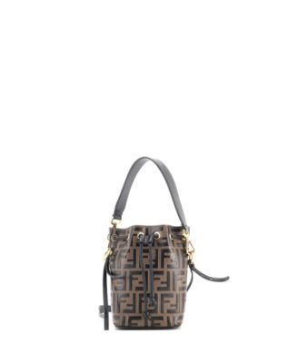 Mon Tresor Zucca-Embossed Drawstring Crossbody Bucket Bag