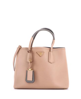Medium Cuir Double Tote Saffiano Leather