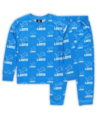 Preschool Blue Detroit Lions All-Over-Print Long Sleeve T-Shirt and Pants Sleep Set
