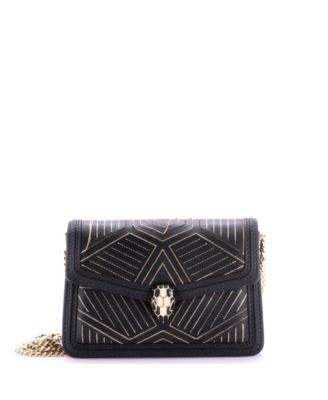 Mini Serpenti Diamond Blast Shoulder Bag Embellished Leather