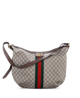 Large Ophidia Half Moon Hobo GG Coated Canvas