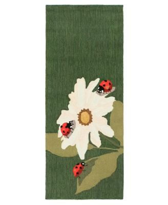 Lush Decor Frontporch Ladybugs 2' x 5' Runner Outdoor Area Rug