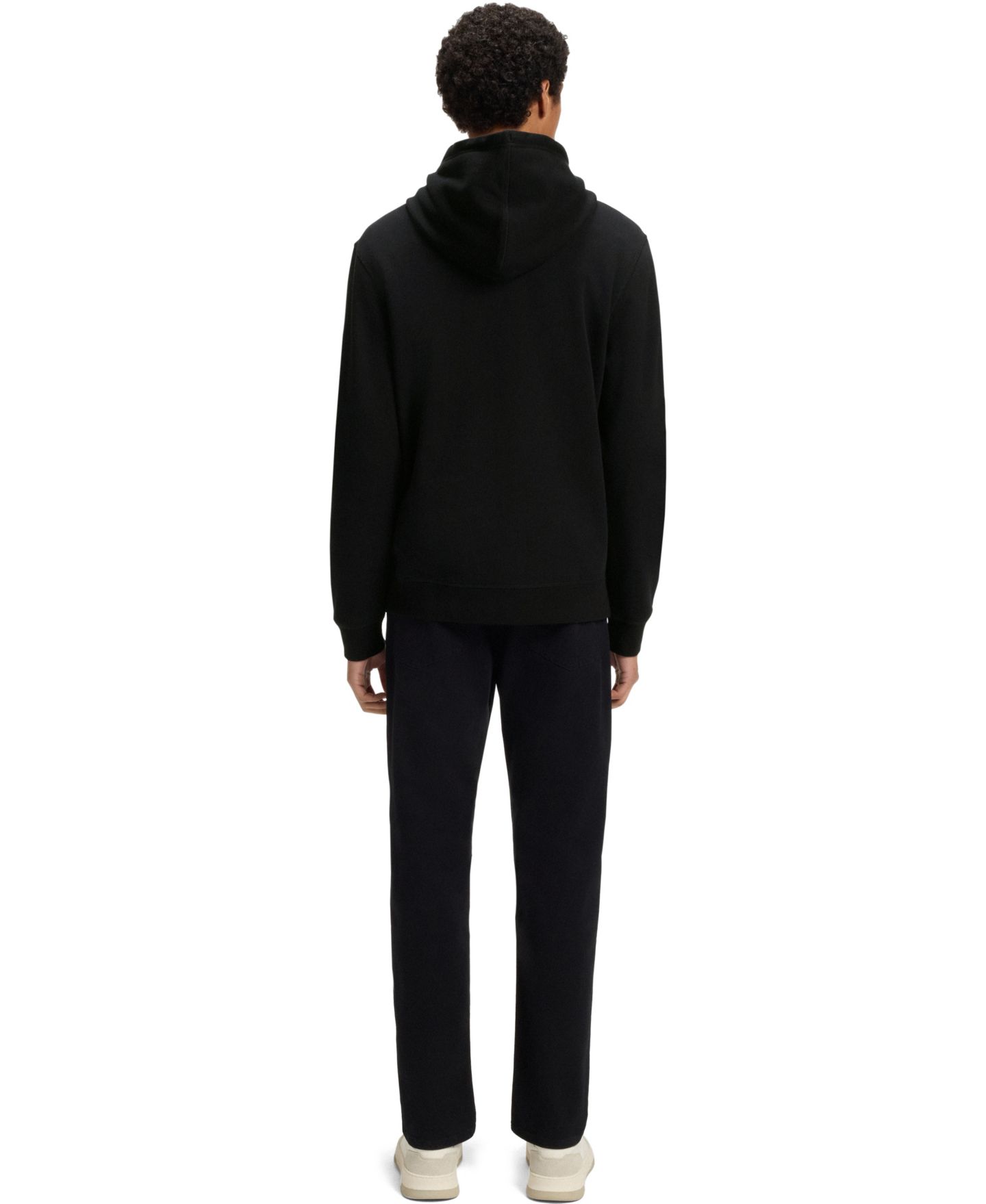 Мужское худи Hugo Boss Regular-Fit Cotton Terry Logo Patch, цвет: Чёрный — фото 5
