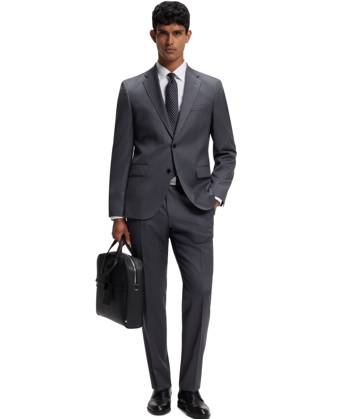 Мужская рубашка Hugo Boss Wrinkle-Free Poplin Slim-Fit Business Dress Shirt, цвет: Белый — фото 5