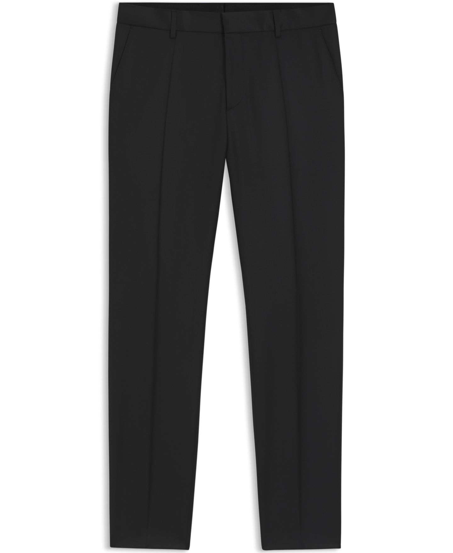 Мужские брюки Hugo Boss Virgin-Wool Serge Slim-Fit, цвет: Чёрный — фото 3