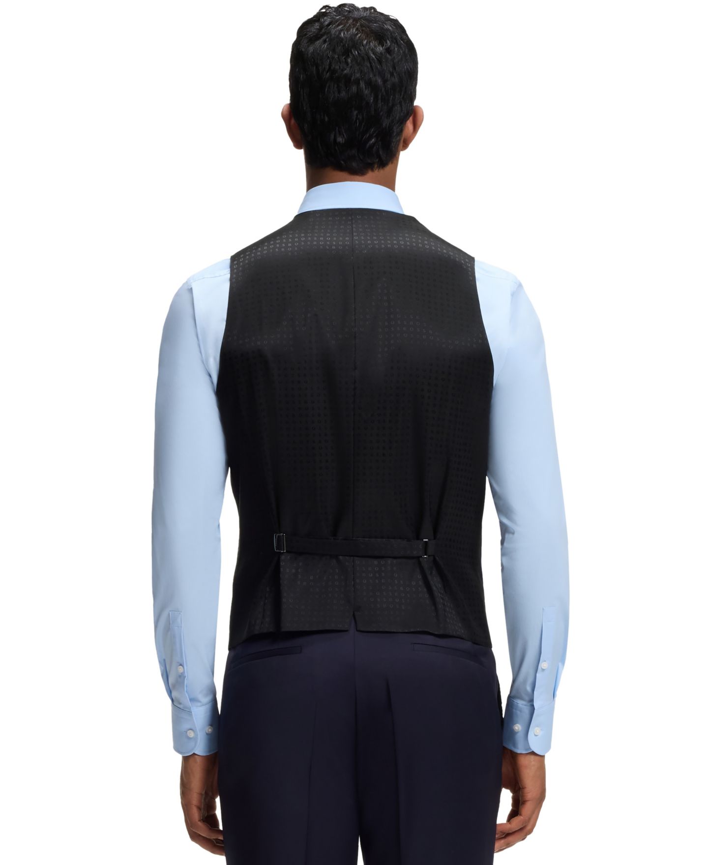 Мужские жилеты BOSS by Hugo Boss Virgin-Wool Serge Slim-Fit Vest, цвет: Тёмный синий — фото 2