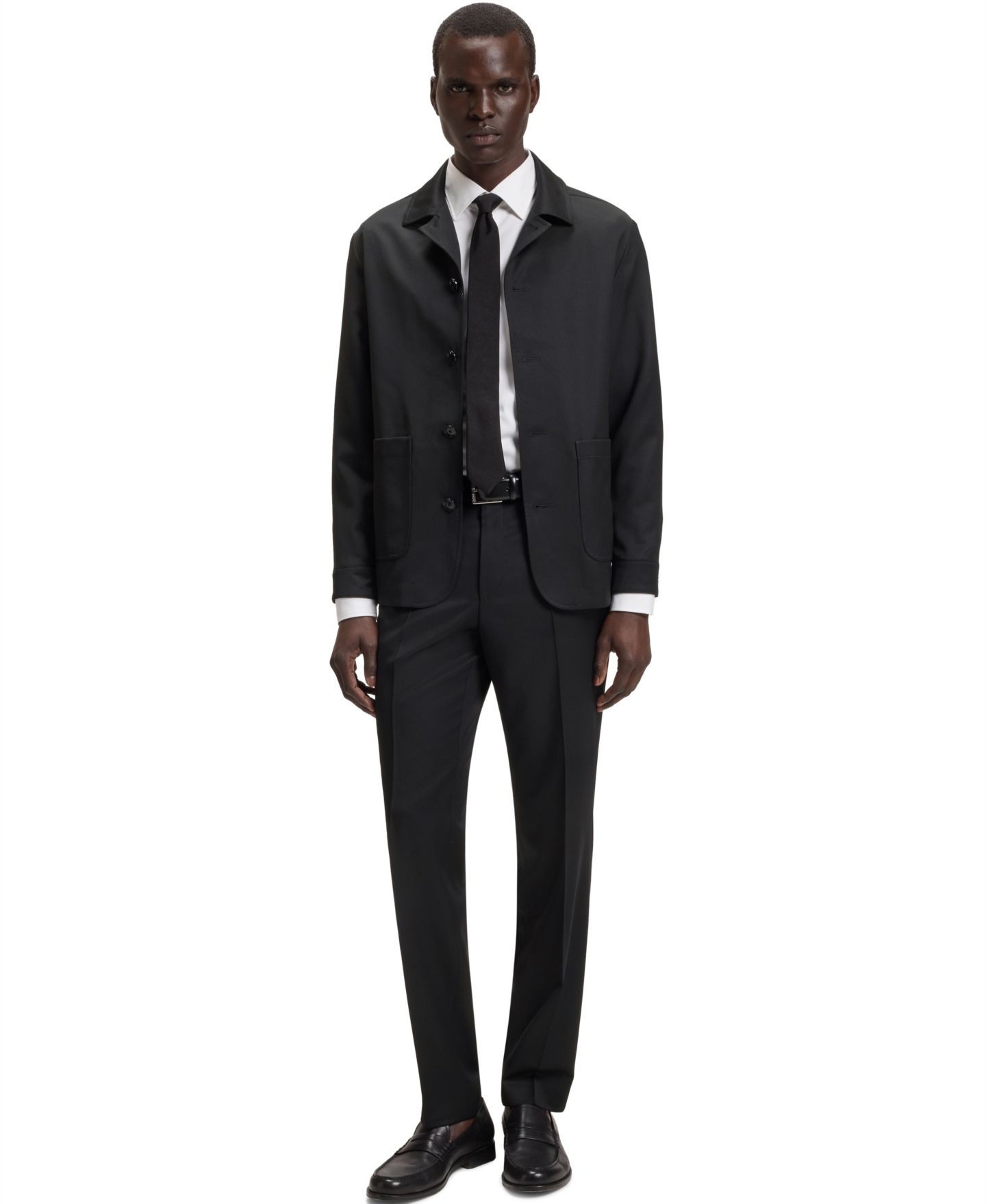 Мужские брюки Hugo Boss Regular-Fit Virgin Wool Formal Trousers, цвет: Чёрный — фото 3