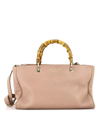 Medium Bamboo Shopper Tote Leather