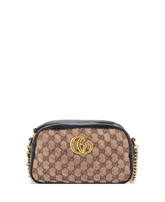 Small GG Marmont Shoulder Bag Diagonal Quilted GG Canvas with Leather