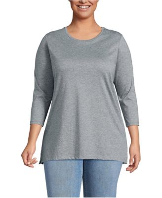 Plus Size 3/4 Sleeve Cotton Supima Tunic