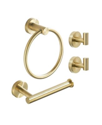 Bathroom Hardware Set Toilet Paper Holder Towel Ring 2 Robe Hook