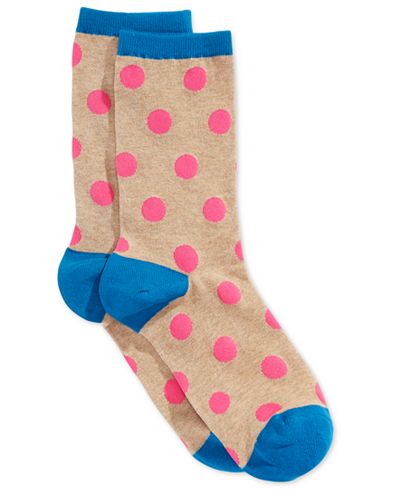 Hot Sox Large Polka Dot Crew Socks