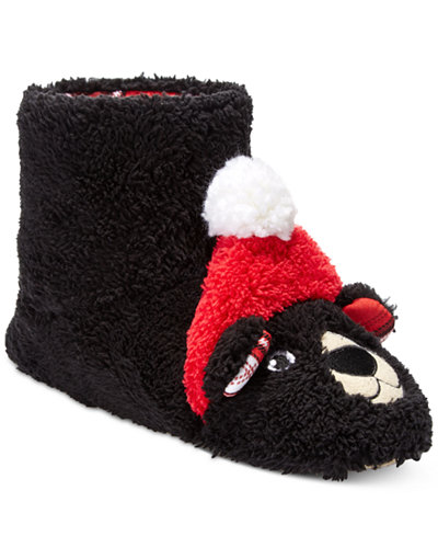 PJ Couture Women's Holiday Bear Slipper Boots