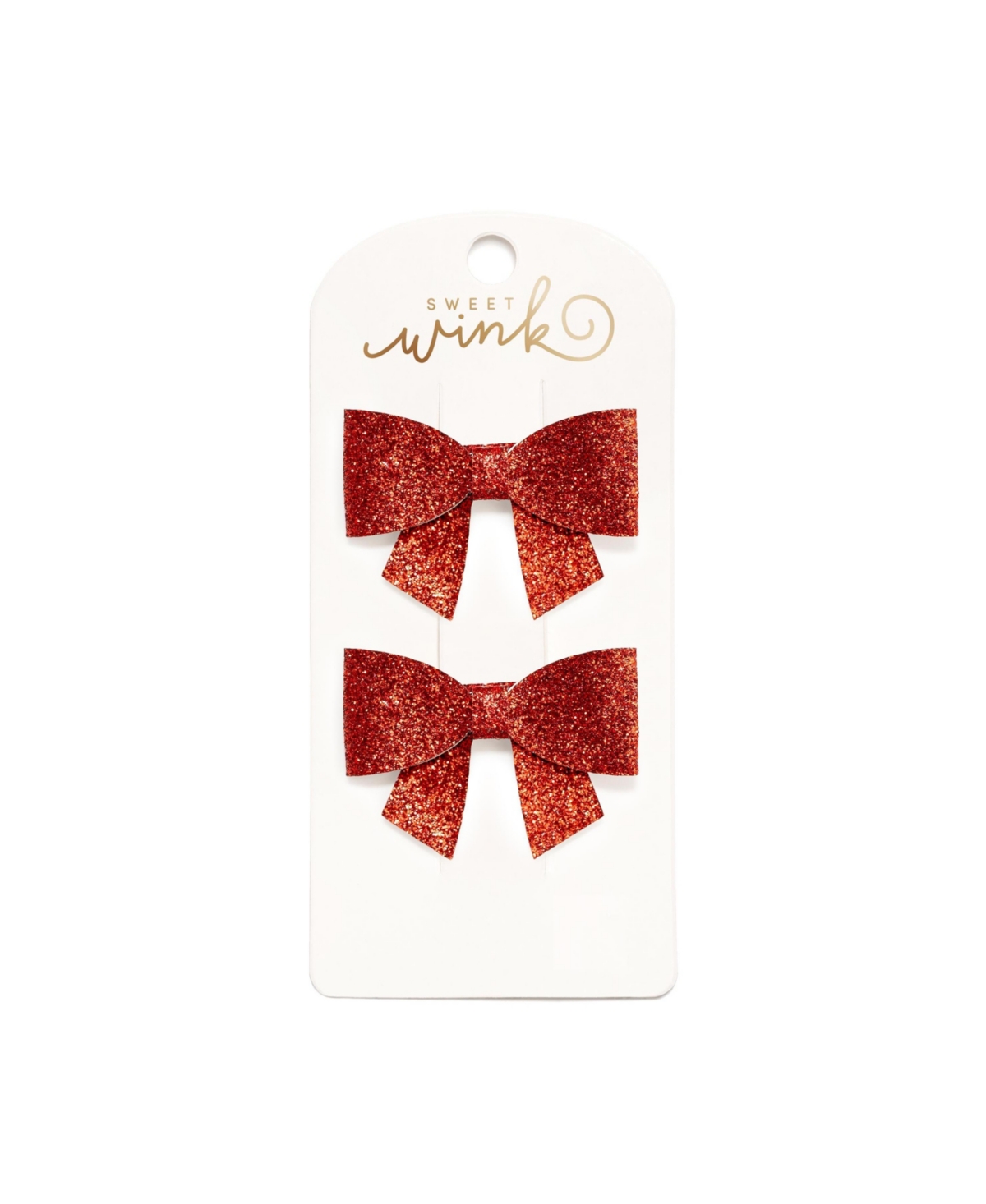 Sweet Wink Little and Big Girls Ruby Sparkle Glitter Bow Alligator Hair Clip, 2-Piece Set - Red