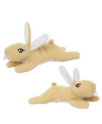 Jr Nature Rabbit 2 Pack, Durable Plush Squeaky Dog Toy