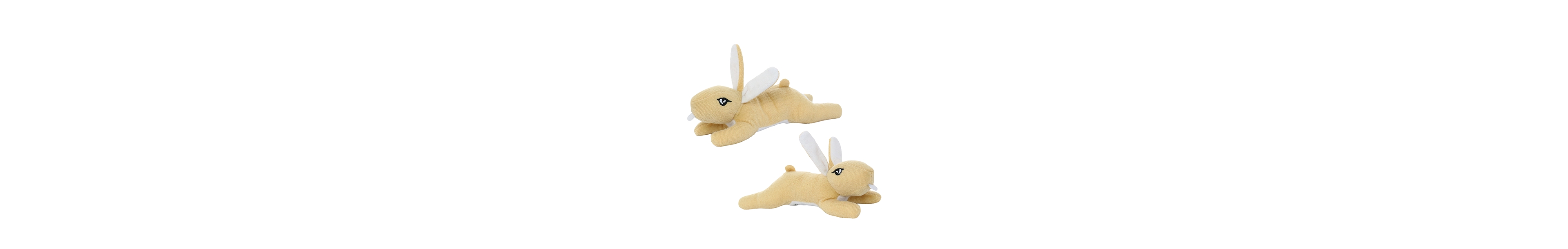 Mighty Jr Nature Rabbit 2 Pack, Durable Plush Squeaky Dog Toy