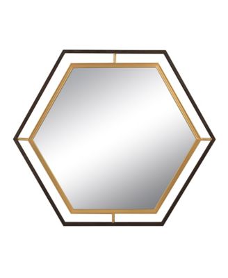 Hexagon 2-Tone Metal Framed Wall Mirror