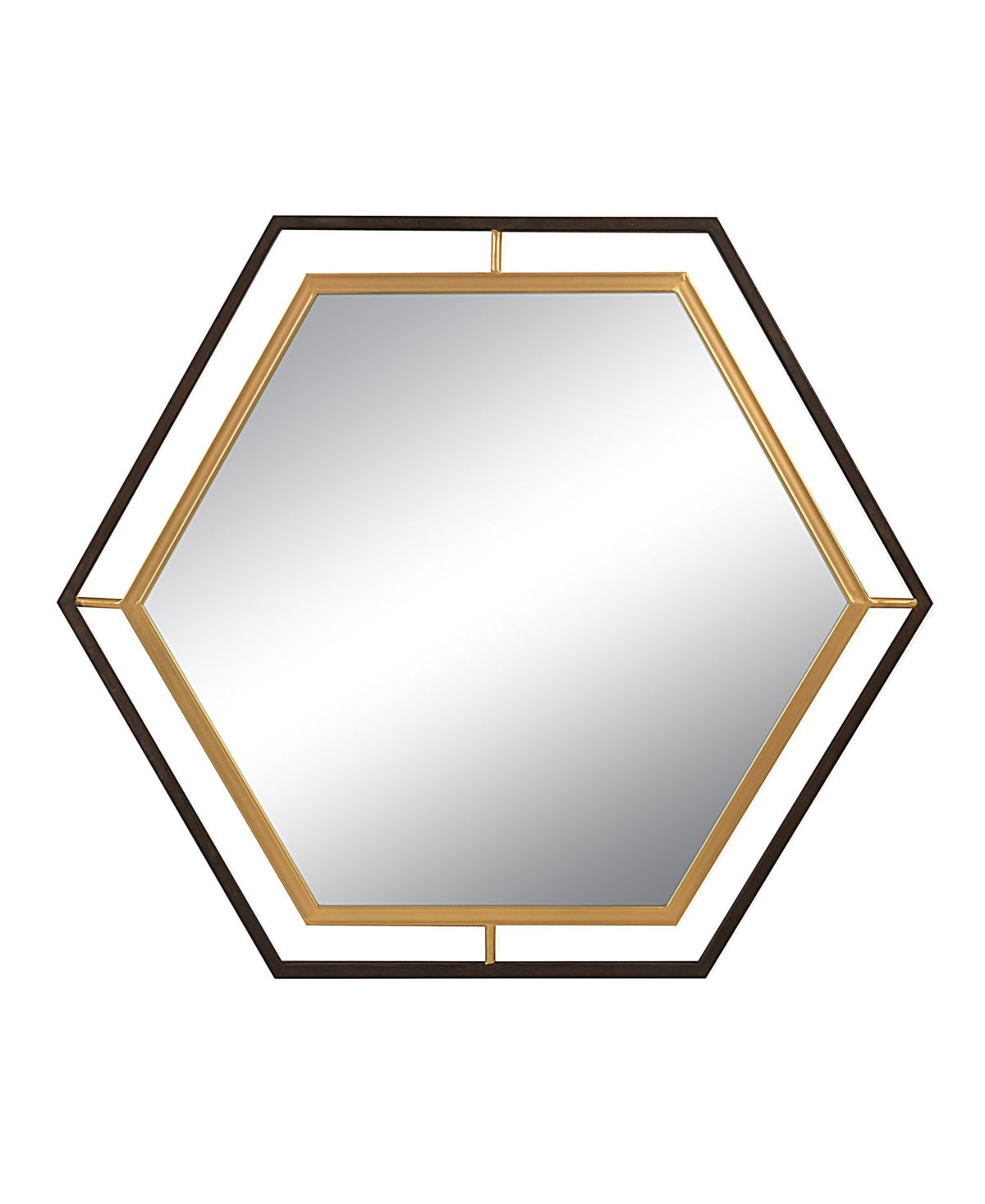 Storied Home Hexagon 2-Tone Metal Framed Wall Mirror