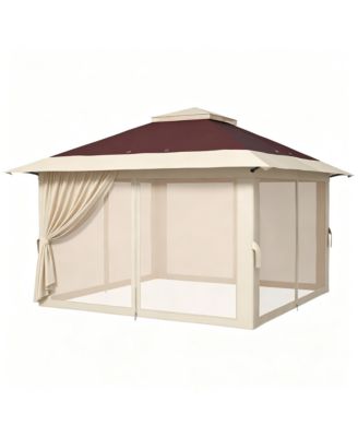 Outdoor Canopy Shelter, Carry Bag, Pop-Up Setup, Two-Tier Layout for Camping, Travel and Outdoor Activities