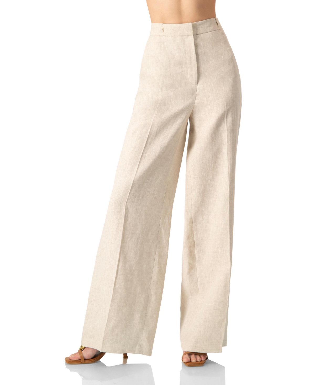 Ivonne Women's High-Waist Wide-Leg Linen Pants