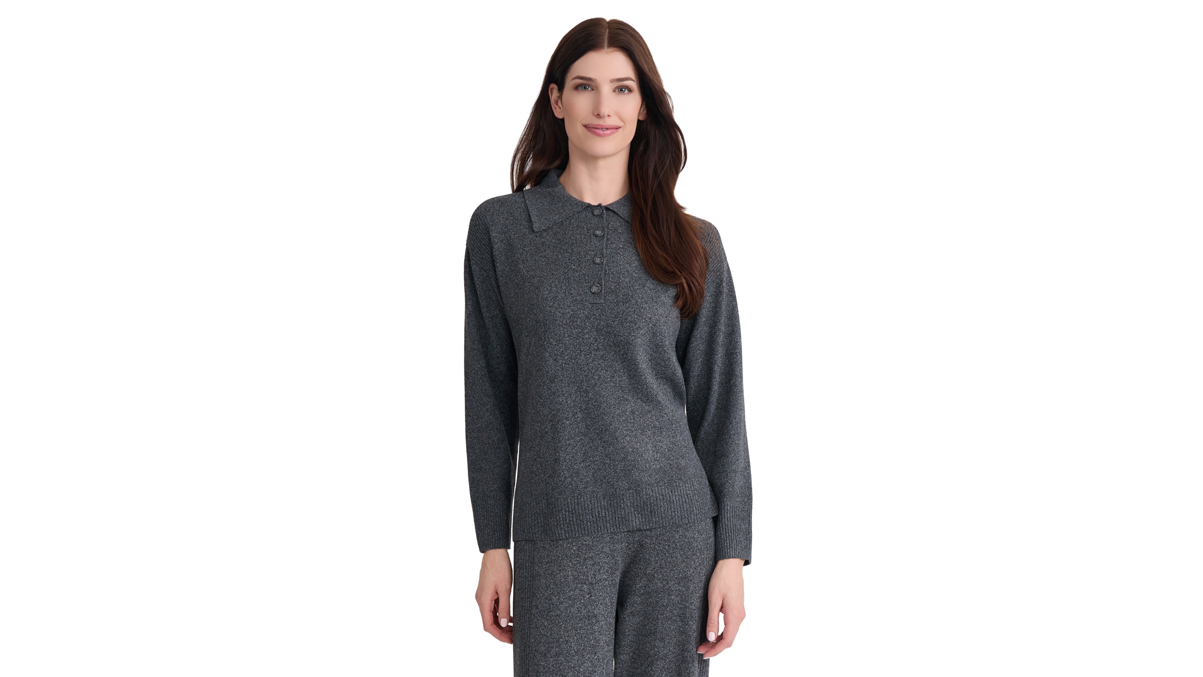 Jones New York Women's Long-Sleeve Polo Pullover Top