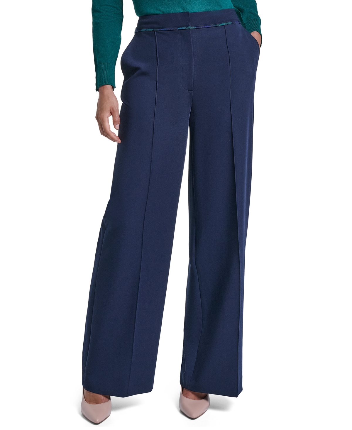 Tommy Hilfiger Women's High-Waisted Wide-Leg Trousers