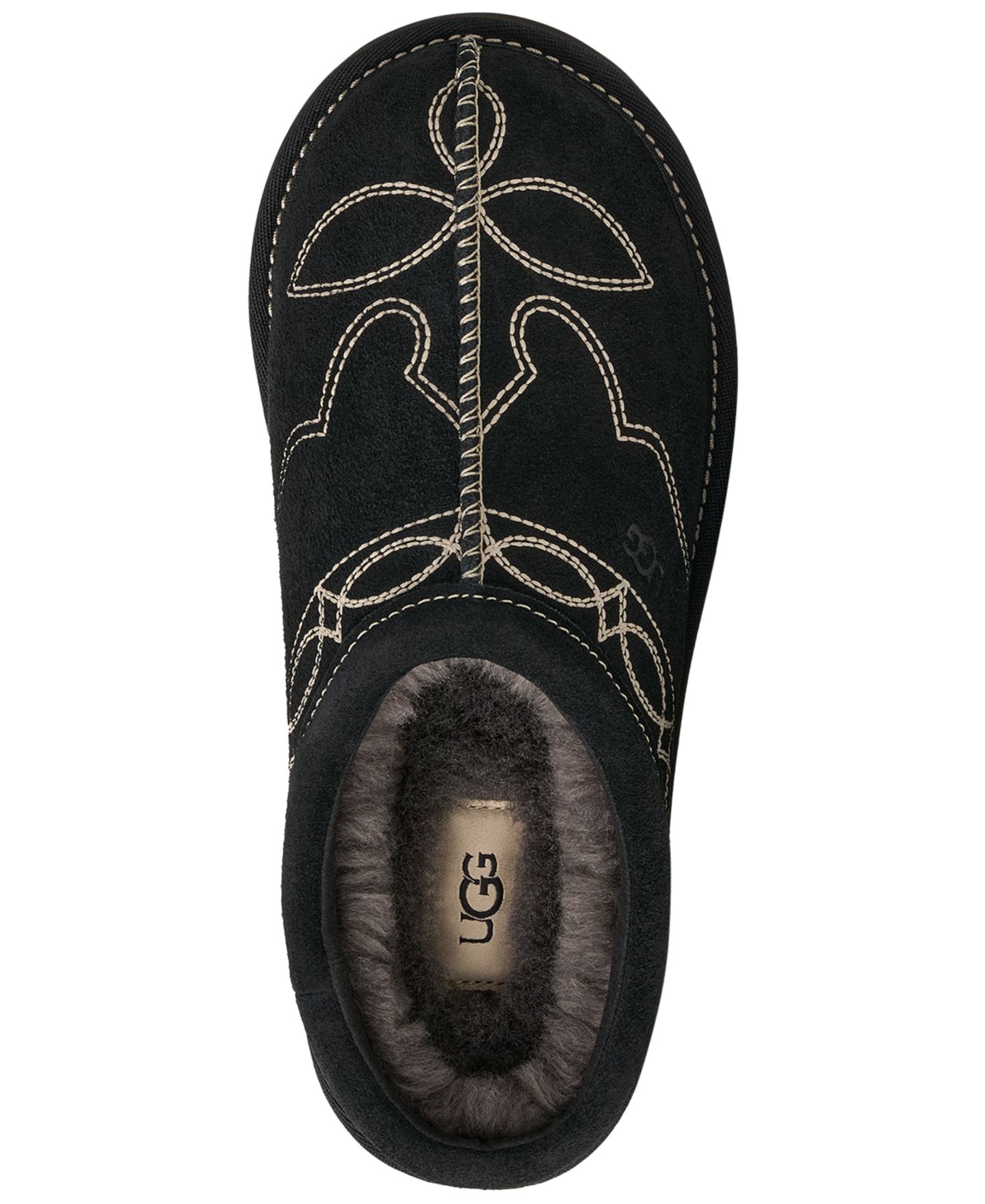 Женские тапочки UGG® Tasman Western Slip-On Slippers, цвет: Чёрный — фото 3