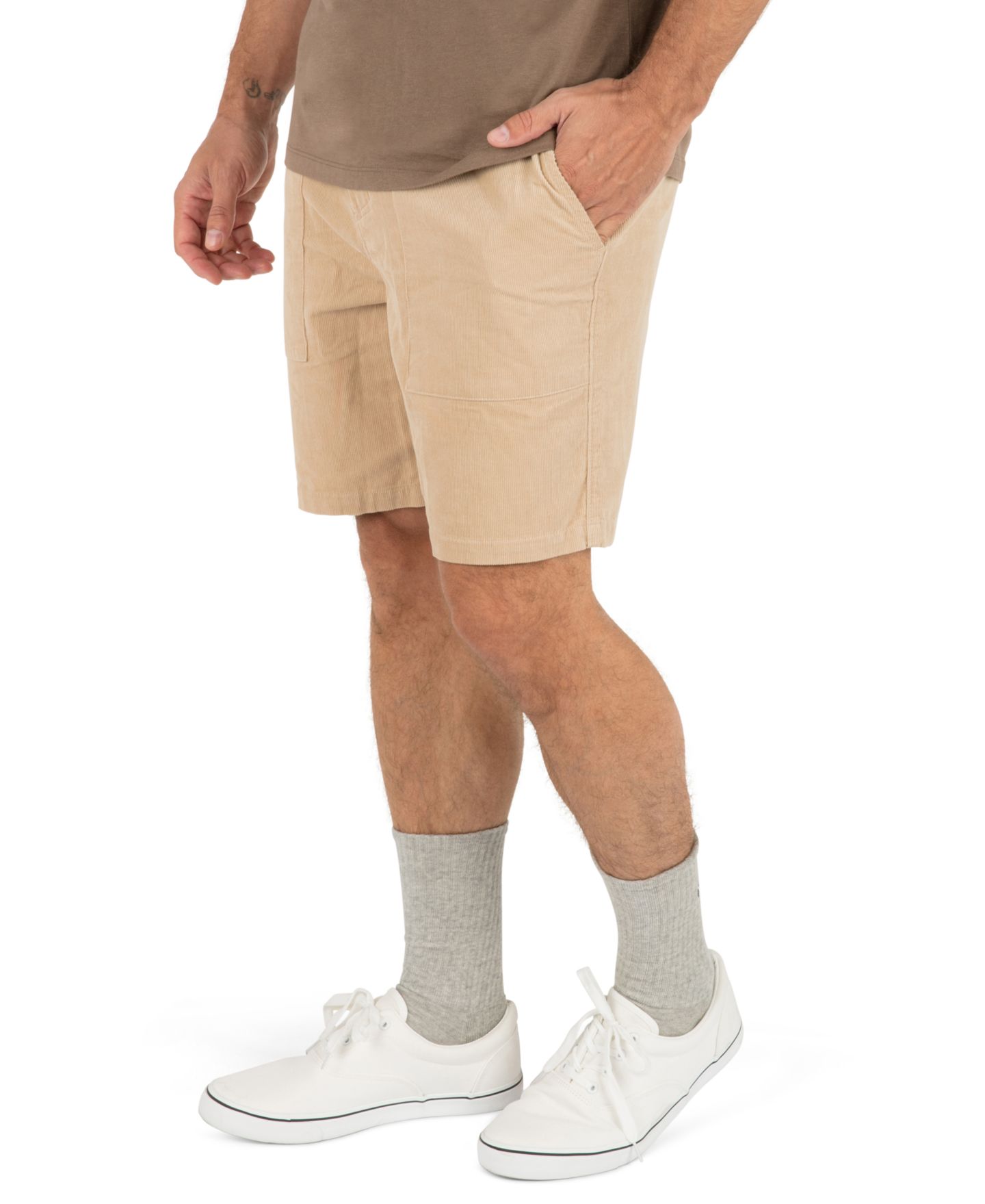 Мужские шорты Hurley Baja Cord Volley Elastic Waistband Shorts, 8" Inseam, цвет: Ореховый — фото 3