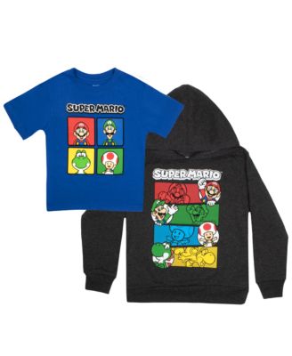 Little Boys 4 ,7 Super 2 Piece Hooded Sweatshirt and Graphic T-Shirt Bundle Set