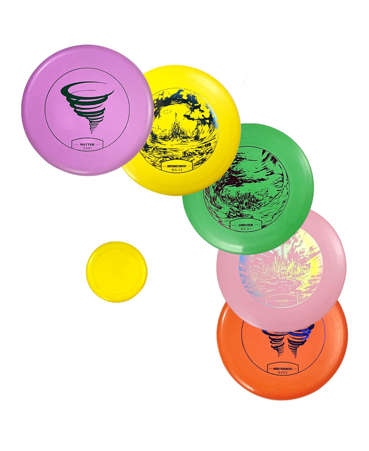 Mecale 6-Piece Disc Golf Set with 5 Discs and Mini Marker