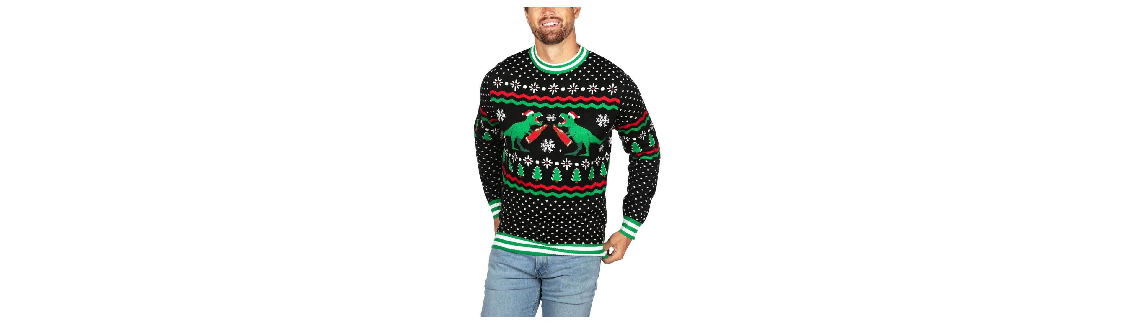 Tipsy Elves Men's Dino Mate Dinosaur-Themed Holiday Ugly Christmas Sweater