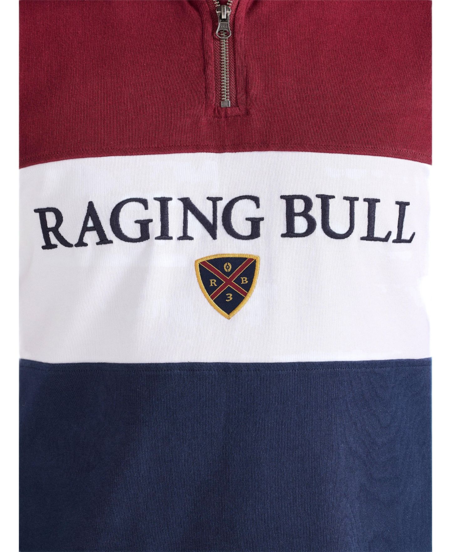 Мужская толстовка Raging Bull Quarter Zip Relaxed-Fit Long-Sleeve, цвет: Тёмно-синий / Красный — фото 8