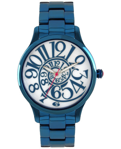 Betsey Johnson Women's Blue Stainless Steel Bracelet Watch 40mm BJ00040-20