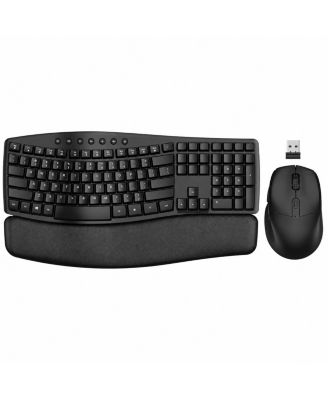 Wave Ergonomic Wireless Adjustable Keyboard and Mouse Combo for USB