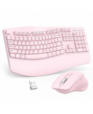 Wave Ergonomic Wireless Adjustable Keyboard and Mouse Combo for USB