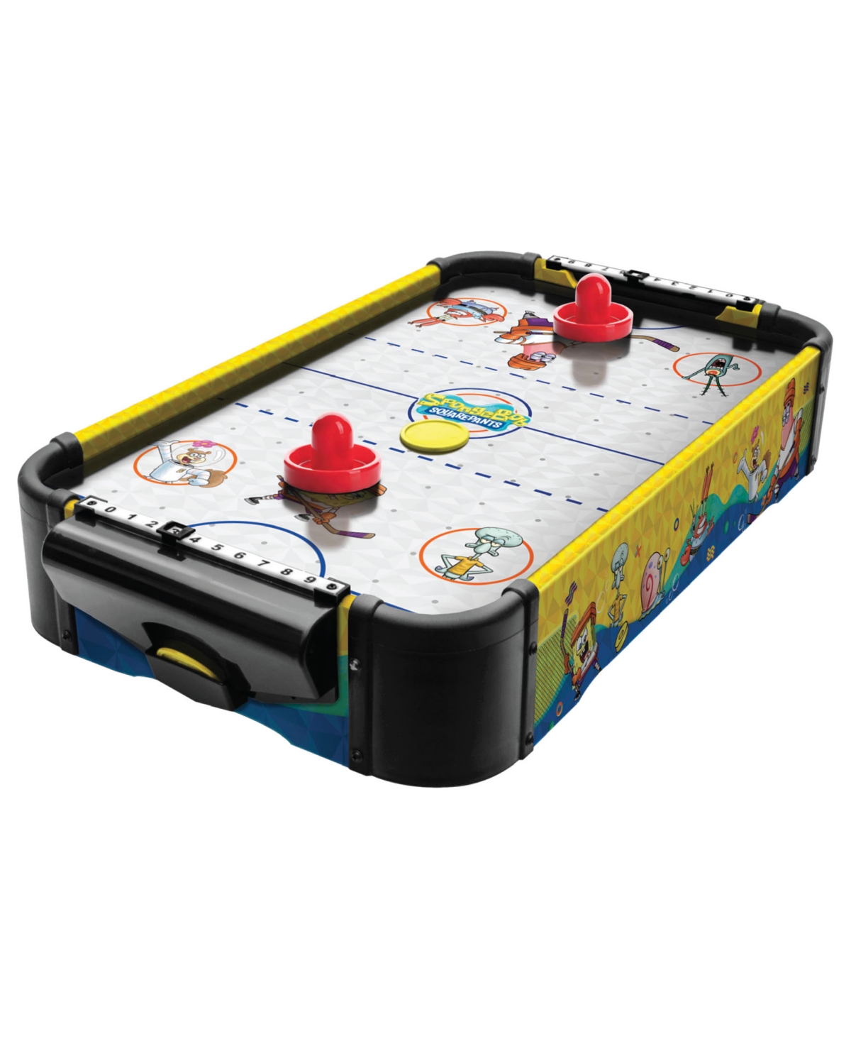 Spongebob Squarepants Forever Clever Spongebob Bikini Bottom Built-in Fan Air Hockey Tabletop Game, Ages 4+ In Black